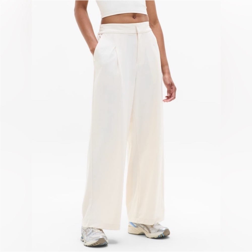 NWT! Athleta Pinnacle Bone High Rise Trouser - Size 8 TALL (#472041) 🏸